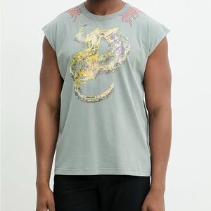 Diesel Gray Tee with Dragon Design